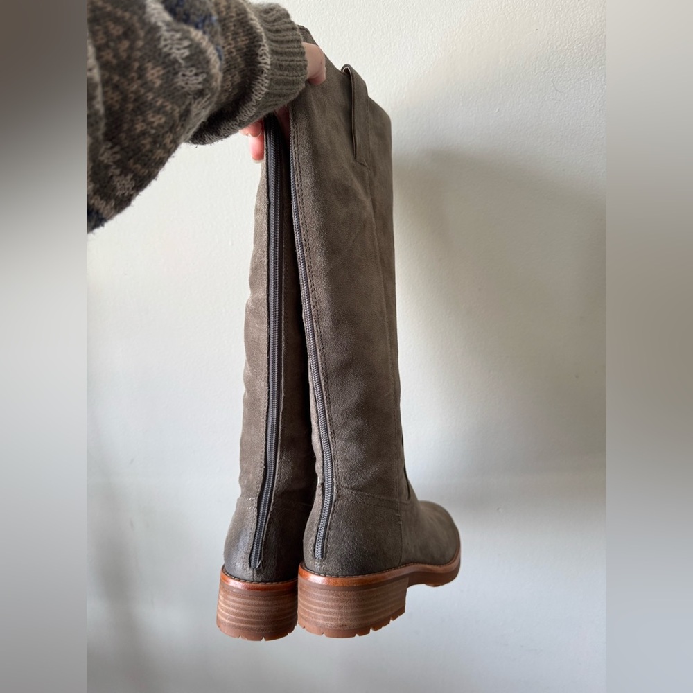 NWOT Sofft Taupe Suede Knee-High Riding Boots - Picture 5 of 8